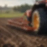 A variety of spring tillage equipment in a field