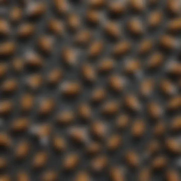 Close-up of various bee species