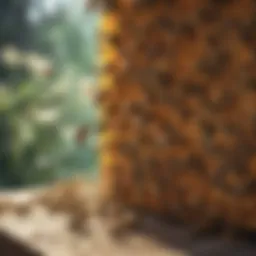 A vibrant hive bustling with activity