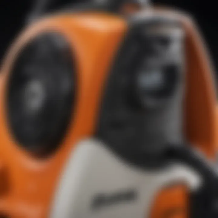 Close-up of Stihl vac features and controls