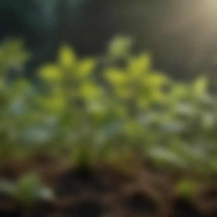 Close-up of vibrant stinging nettle sprouts in their natural habitat