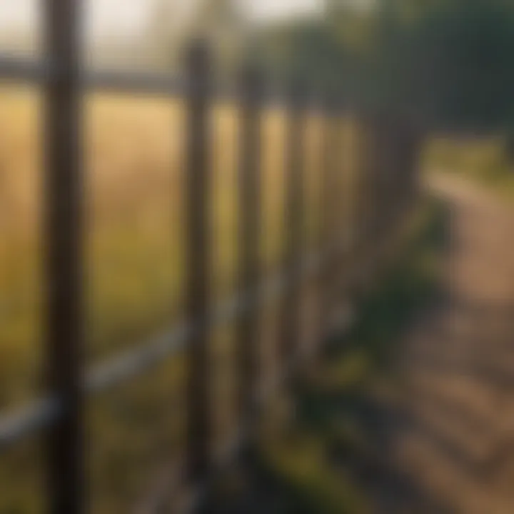 Close-up of high-quality fencing materials used in agriculture