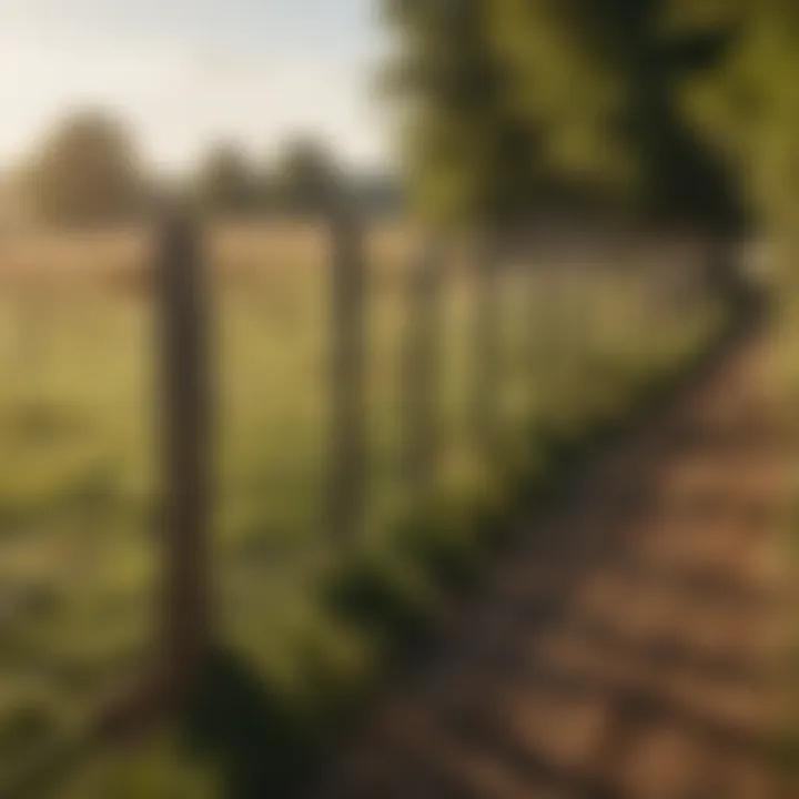 A variety of stock fencing types displayed in a rural setting