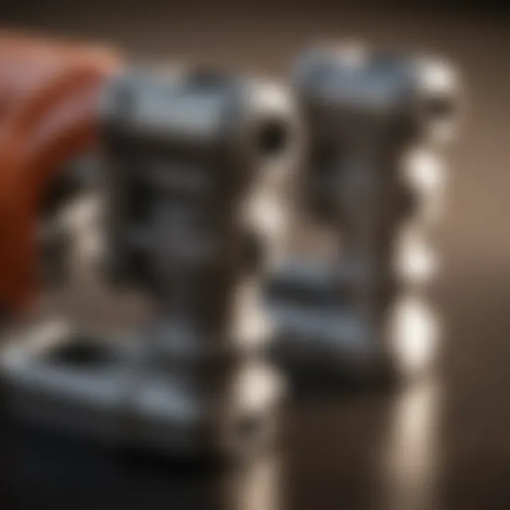 Different materials used in manufacturing tee clamps displayed side by side