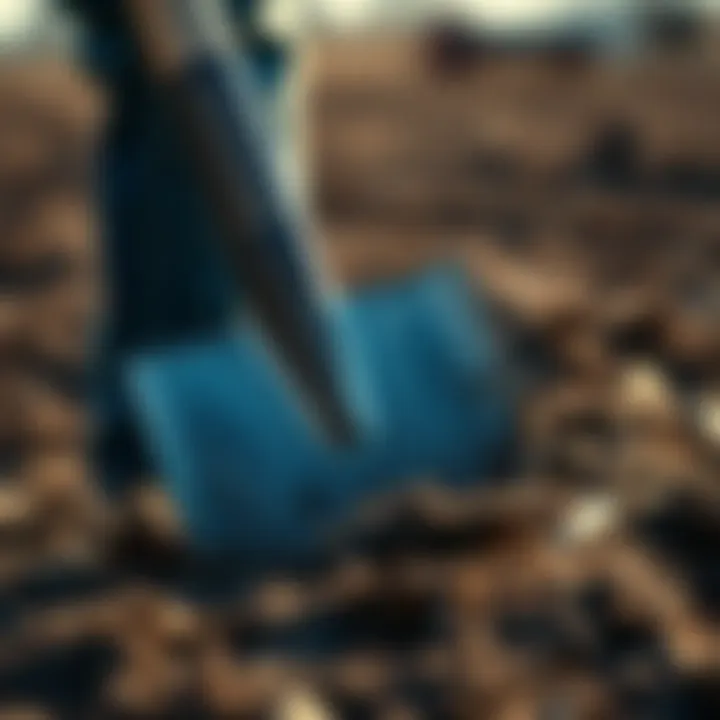 Efficient Shovel Technique Close-up of shovel technique for efficient sod cutting