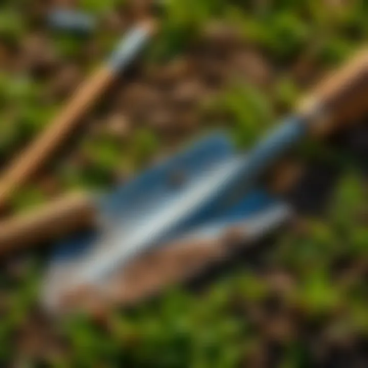 Essential Tools for Sod Removal Essential tools for sod removal laid out on grass