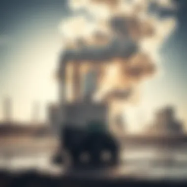 Industrial site with emissions and waste