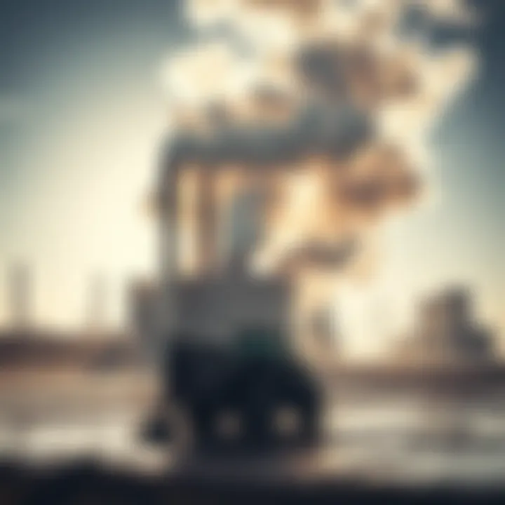 Industrial site with emissions and waste