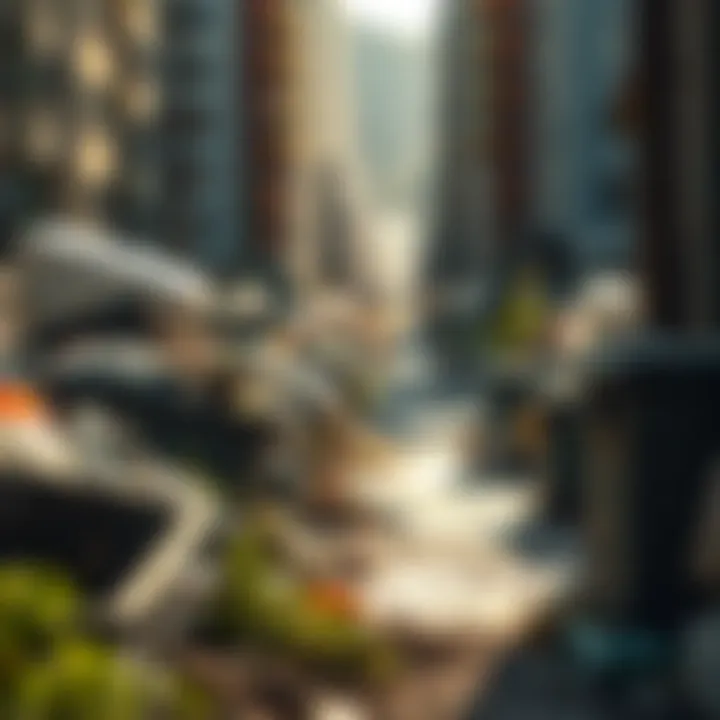 Urban area with waste disposal issues