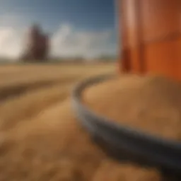 A close-up view of a plastic grain hopper showcasing its unique features and durability.