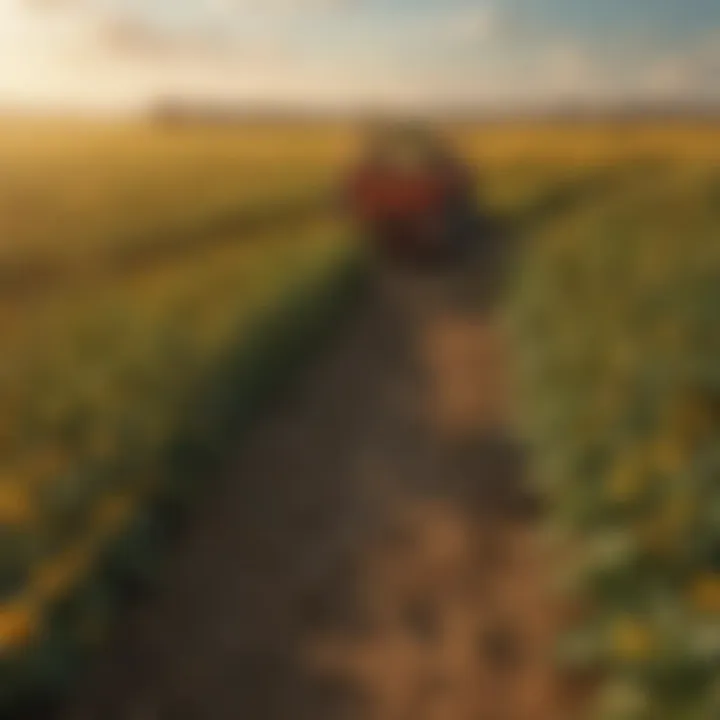 A flourishing agricultural field with diverse crops, highlighting the importance of bees in food production.