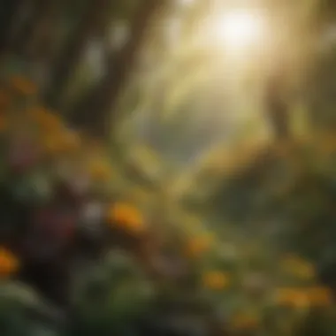 A vibrant ecosystem with various species co-existing, illustrating the biodiversity supported by bee populations.