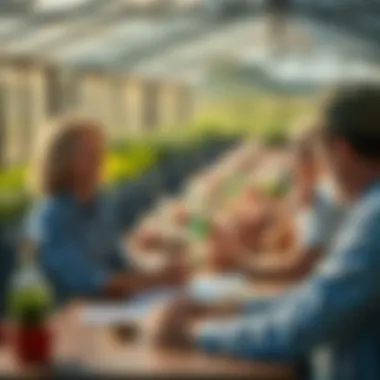 A collaborative meeting between resellers and farmers discussing strategies