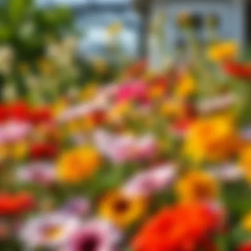 A vibrant arrangement of summer flowers in full bloom