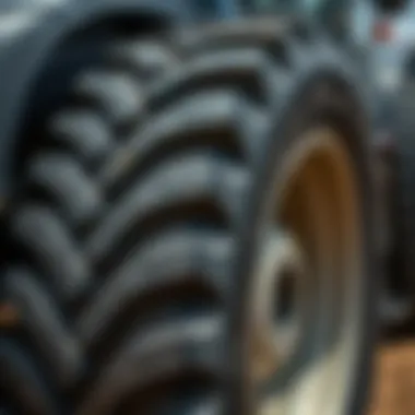 Close-up of wide tire tread design