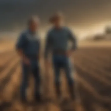 Farmers discussing adaptive strategies in a field setting