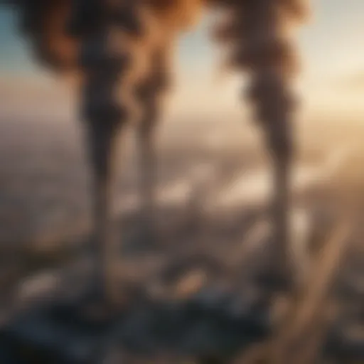 Aerial view of industrial smoke stacks contributing to air pollution