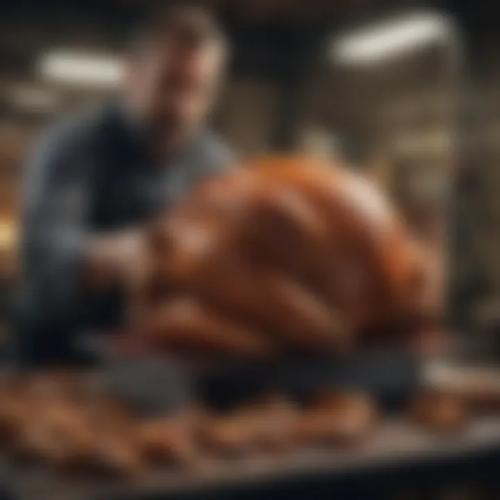 Illustration showcasing safe turkey handling practices