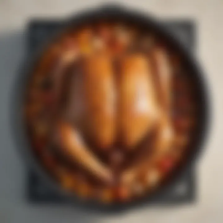 Chart displaying cooking times for various turkey weights
