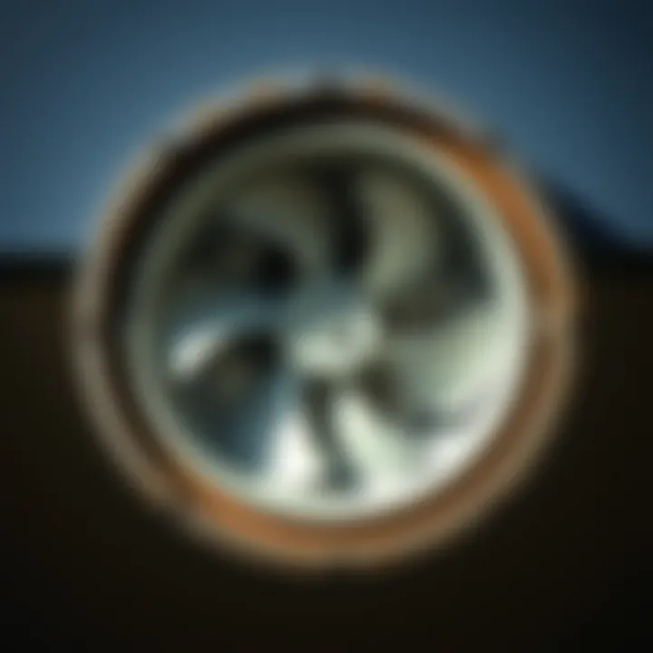 Commercial window exhaust fan in operation