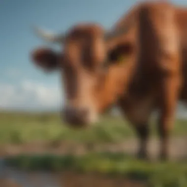 Cattle grazing with seaweed included in their feed