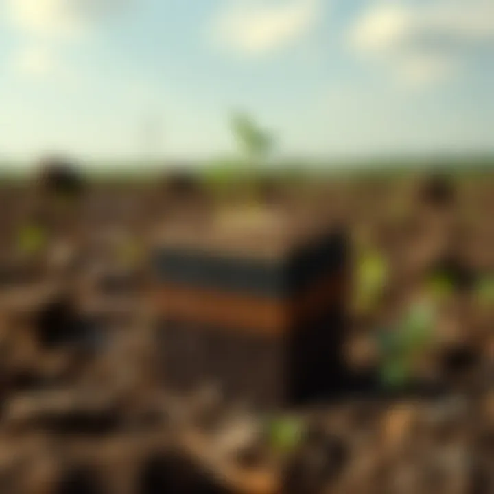 Diagram showing soil composition layers