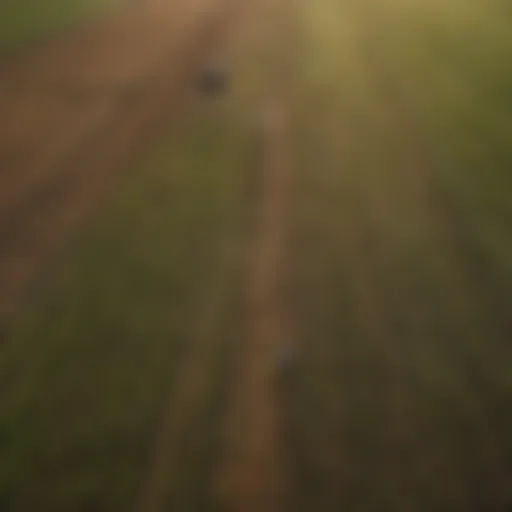 Aerial view of irrigated farmland showcasing diverse crops