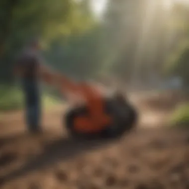 Maintenance practices for a three point rock rake being demonstrated