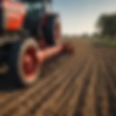 Operational Efficiency of Three Point Rototiller Three point rototiller in action on a farm field demonstrating its operational efficiency