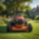 A top-rated lawn mower on a lush green lawn