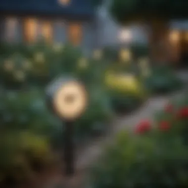 Tork Timer Enhancing Garden Illumination Tork outdoor lighting timer in a garden setting