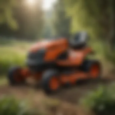 Versatility of Tracked Lawnmowers in Challenging Environments Tracked lawnmower navigating through dense vegetation