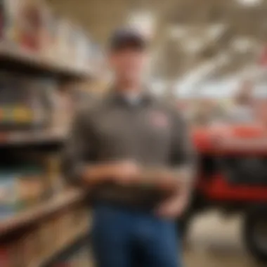 Friendly staff at Tractor Supply assisting a customer, illustrating excellent customer service.