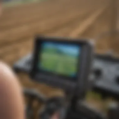 Close-up of the Trimble EZ-Pilot Pro control interface