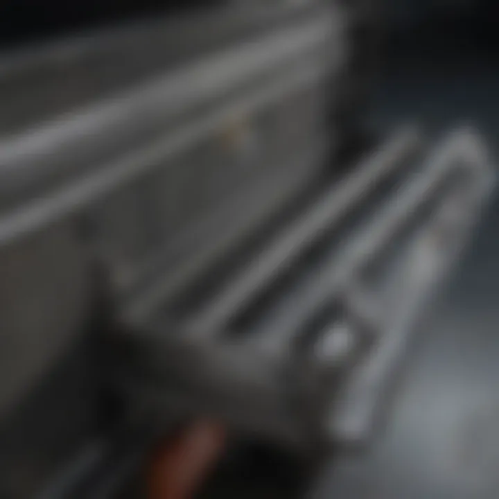 Illustration of a truck tool box installed with slide rails for enhanced accessibility