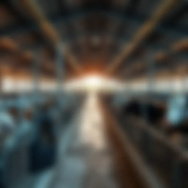 Modern dairy farm facilities showcasing sustainable practices