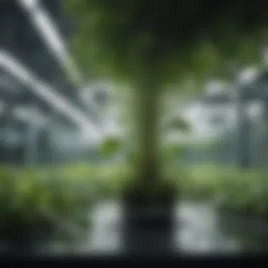 A close-up of healthy plants thriving in an undercurrent hydroponics system