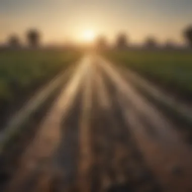 Enhancing Crop Yields Through Effective Irrigation A thriving crop field benefiting from efficient irrigation
