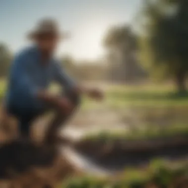 Farm management professionals analyzing irrigation strategies