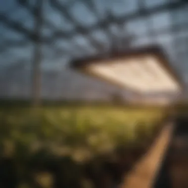 Agrosun Grow Lights in Action within a Greenhouse Agrosun grow lights in a greenhouse setting