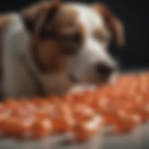 Close-up of amoxicillin trihydrate capsules for dogs