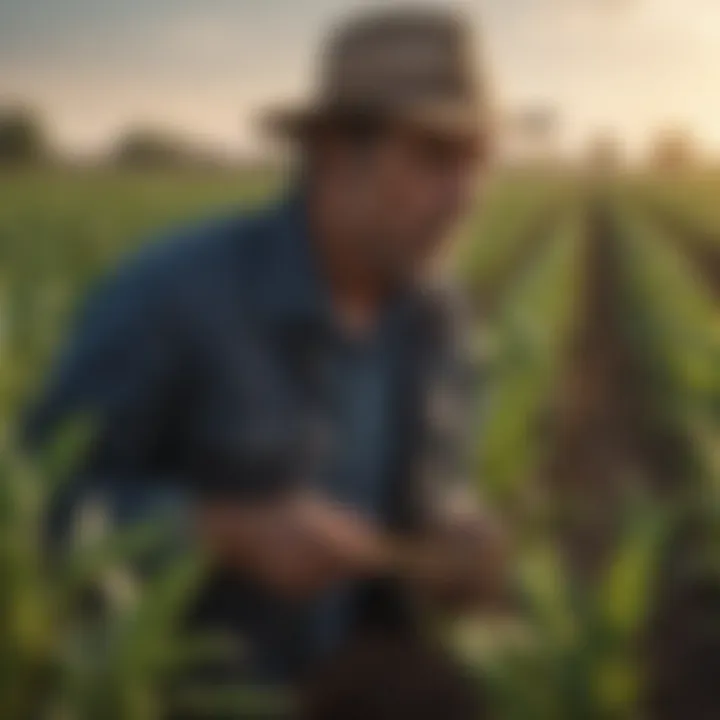 Agricultural fields treated with atrazine