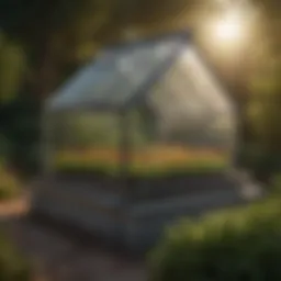 A beautifully crafted cold frame in a garden setting