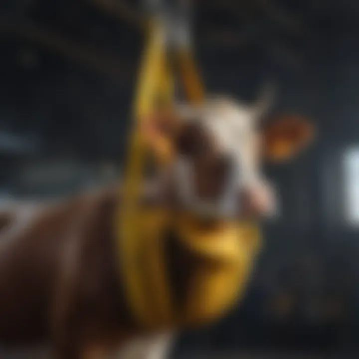 Safety features incorporated into cow lift slings