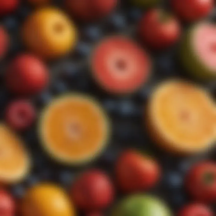 Healthy lifestyle represented through colorful fruit consumption