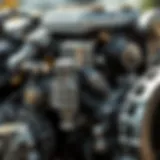 Internal Components of a Diesel Engine Detailed view of a diesel engine's internal components