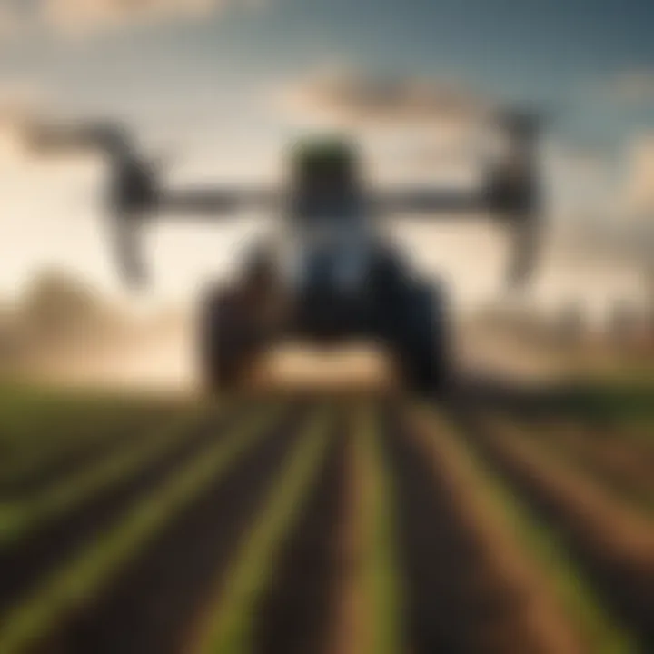 Innovative technology in agriculture such as drones and sensors for monitoring emissions.
