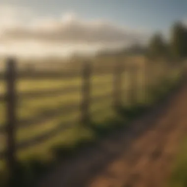 Efficient Fencing in Agricultural Landscape A landscape showing well-installed fencing facilitated by fence pullers.