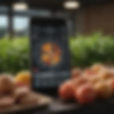 Food Tracking Technology Technological advancements in food tracking systems represented through modern software interfaces.