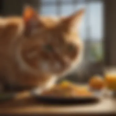 Cat Meal Enhanced with FortiFlora Cat enjoying a meal with FortiFlora supplement